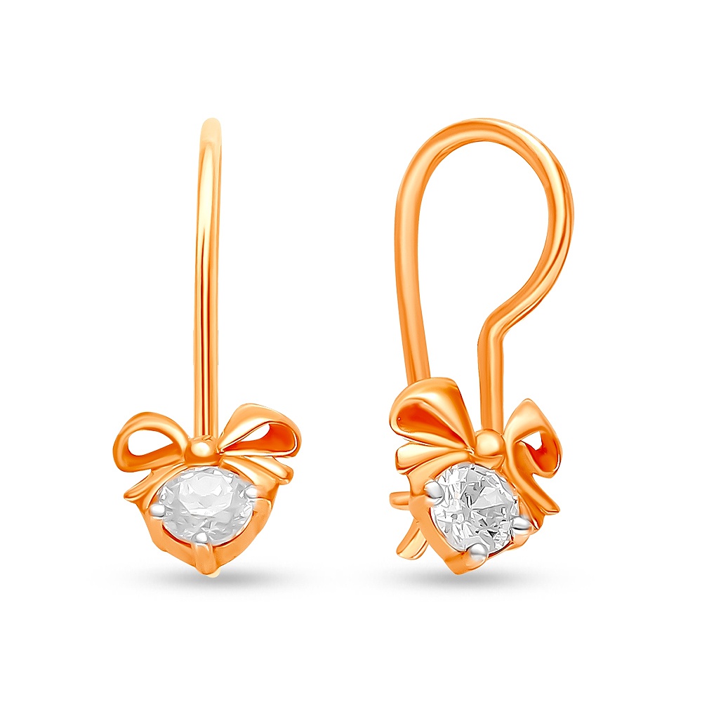

Серьги из красного золота 585Gold 602001380, фианит, 602001380