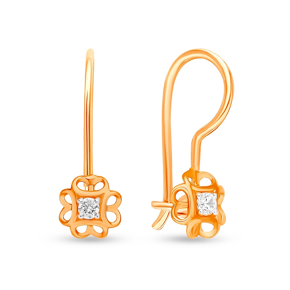 

Серьги из красного золота 585Gold 602001367, фианит, 602001367