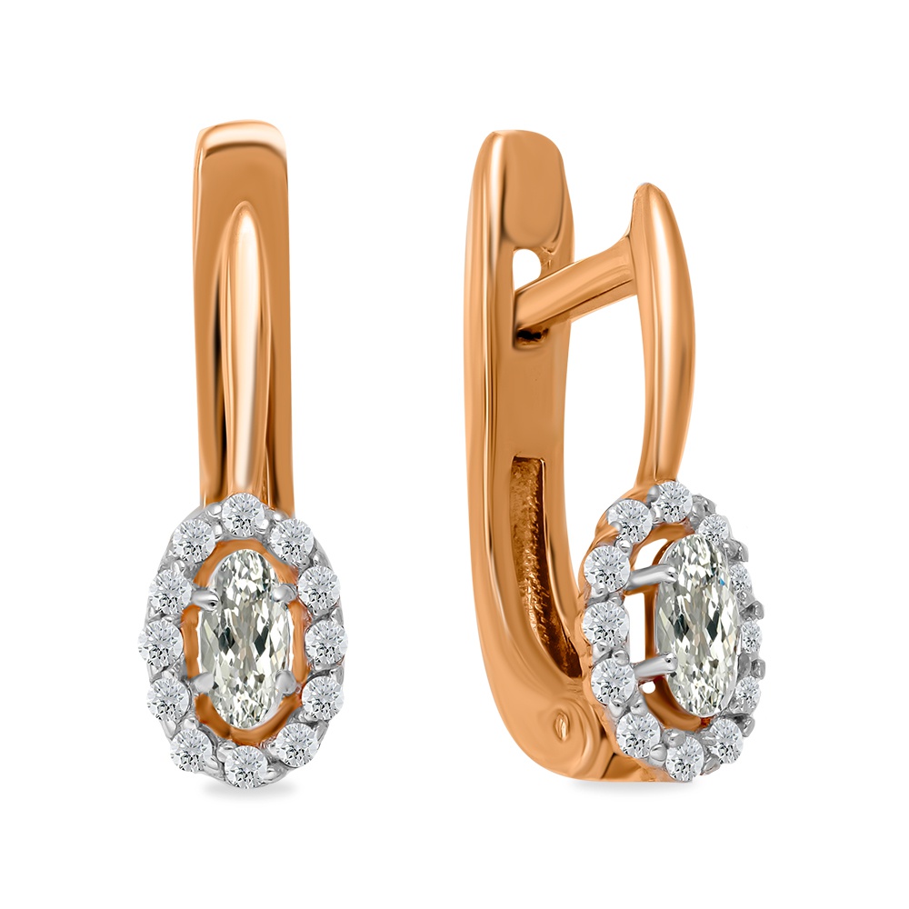 

Серьги из красного золота 585Gold 602001361, фианит, 602001361