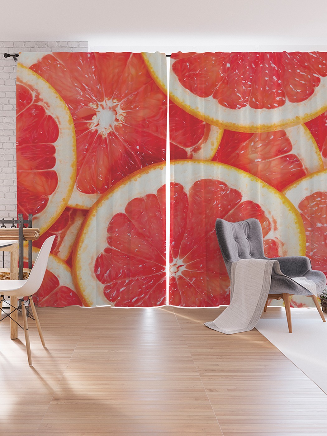 

Шторы под лён JoyArty "Грейпфрутовый вкус", серия Oxford DeLux, 340х265 см, Грейпфрутовый вкус