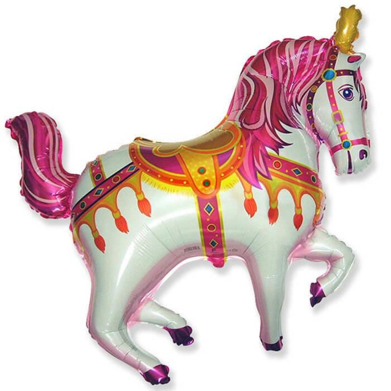 фото Шар фольгированный flexmetal мини фигура лошадь цирковая 38 см