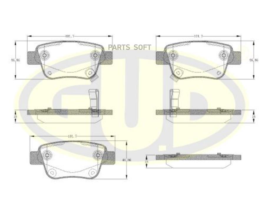 

Тормозные колодки G.U.D. дисковые GBP880146