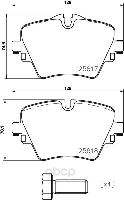 

Колодки дисковые передние BMW 2/X1 F45/F46 14> P06093