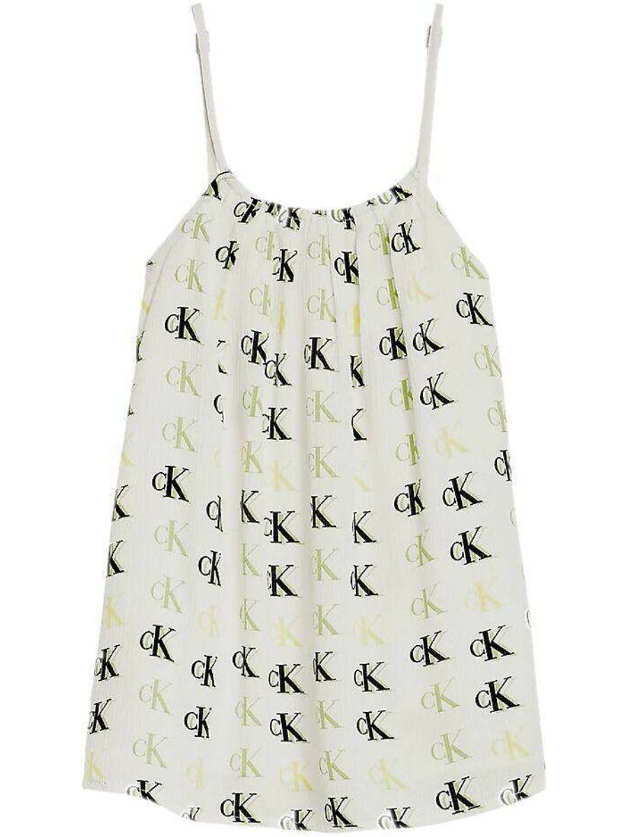 Топ детский Calvin Klein Monogram Aop Strap Top белый 158