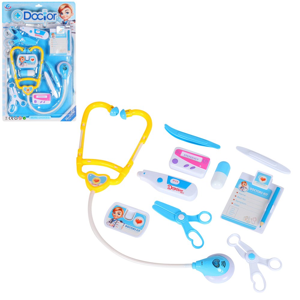 

Набор доктора YUAN FA TOYS 10 предметов стетоскоп JB0208253, JB0208252