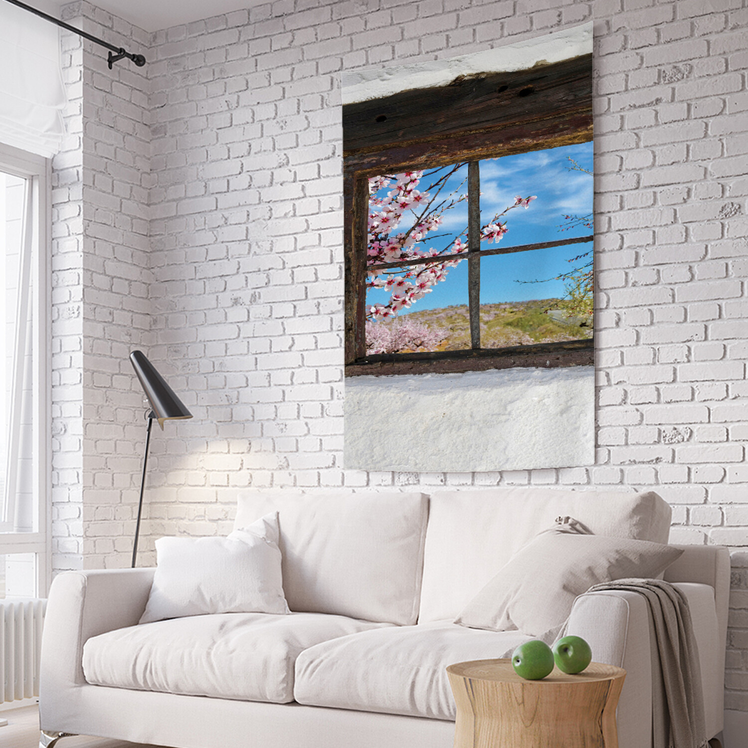 

Вертикальное фотопанно на стену JoyArty Сакура в окне 150x200 см, Сакура в окне