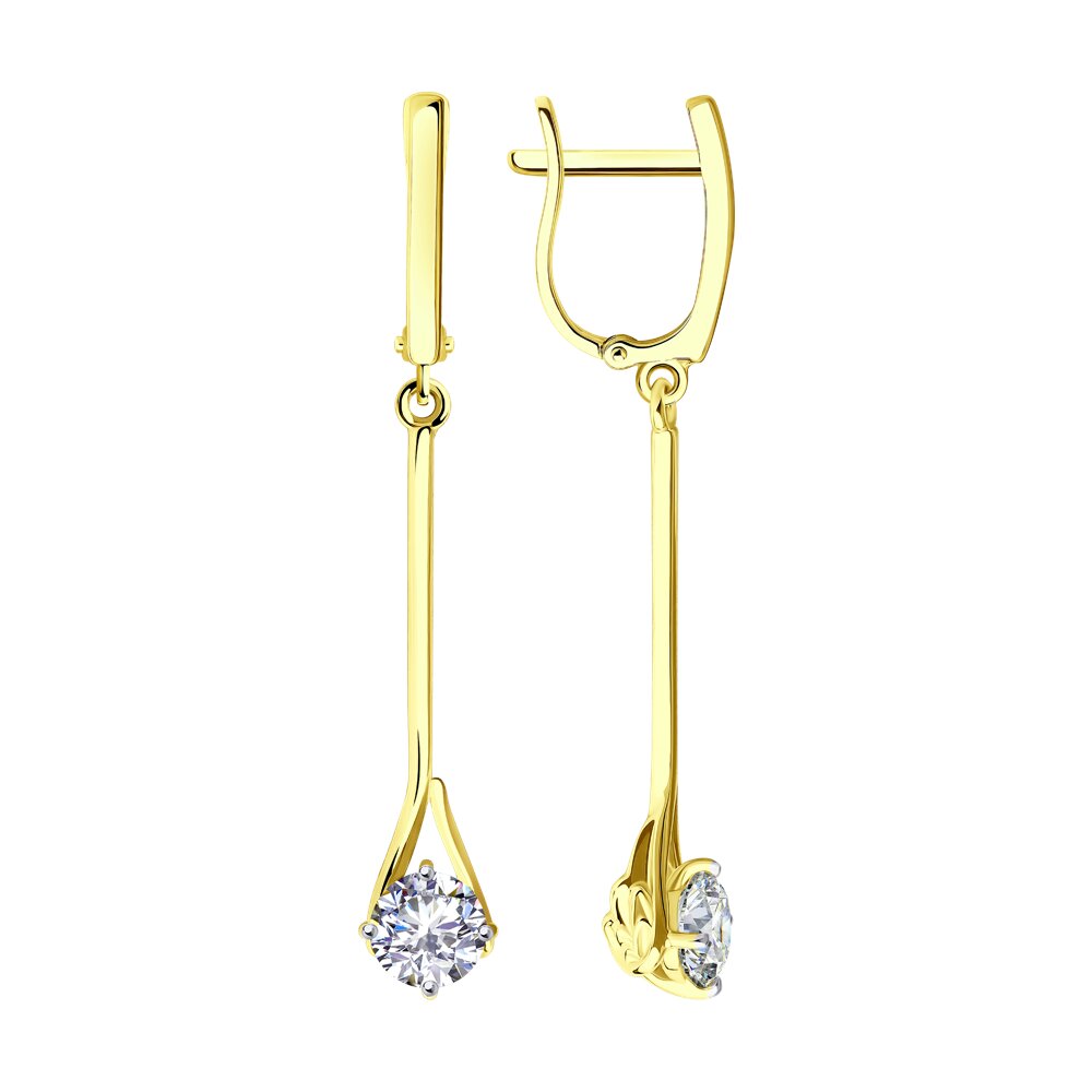

Серьги из желтого золота SOKOLOV 029345-2, фианит, 029345-2