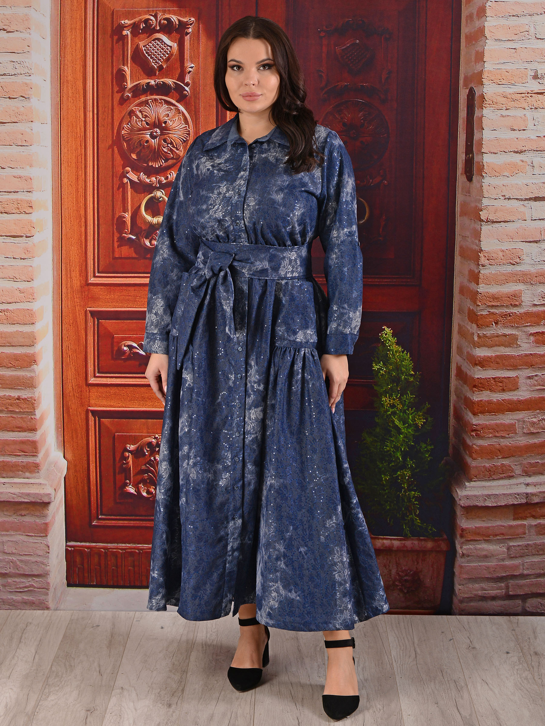 Платье женское DARKWIN DARK9841 синее 58-60 RU