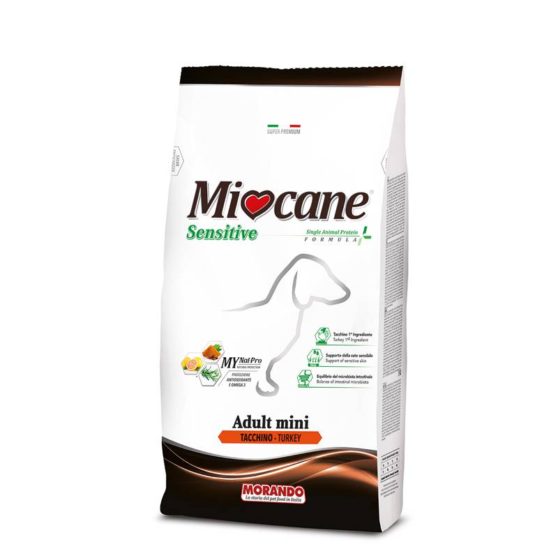 Сухой корм для собак Miocane Adult Mini Sensitive, для мелких пород, индейка, 10 кг
