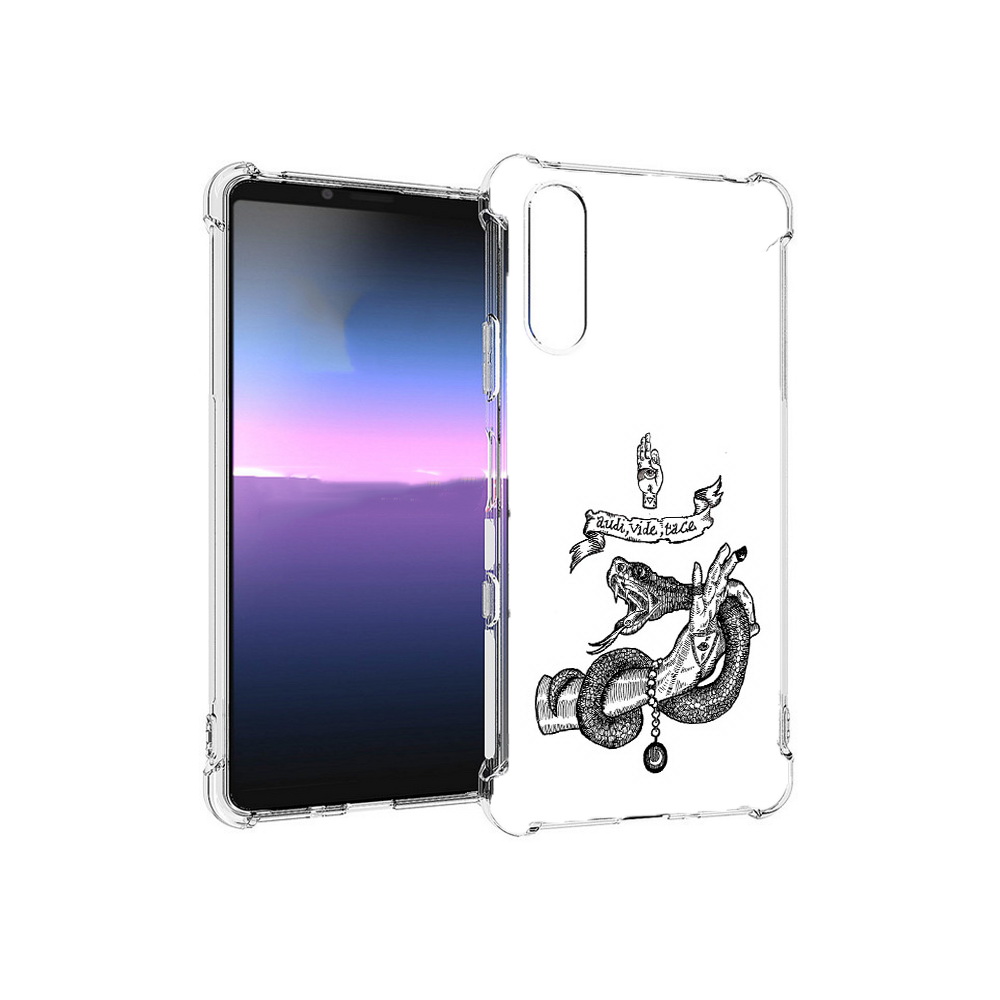 

Чехол MyPads Tocco для Sony Xperia 10 III змея на руке рисунок (PT161504.223.366), Прозрачный, Tocco