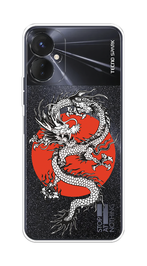 

Чехол на Tecno Spark 9 Pro "Восходящий дракон", Белый;черный;красный, 301950-1