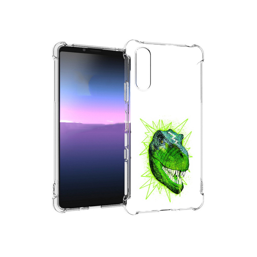 

Чехол MyPads Tocco для Sony Xperia 10 III зеленый динозавр (PT161504.223.358), Прозрачный, Tocco