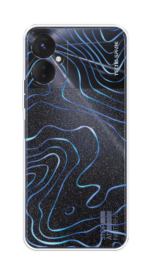 

Чехол на Tecno Spark 9 Pro "Blue lines", Прозрачный;синий, 301950-1