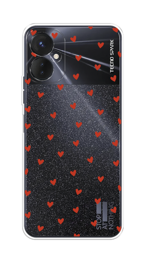 

Чехол на Tecno Spark 9 Pro "Red hearts", Красный;прозрачный, 301950-1
