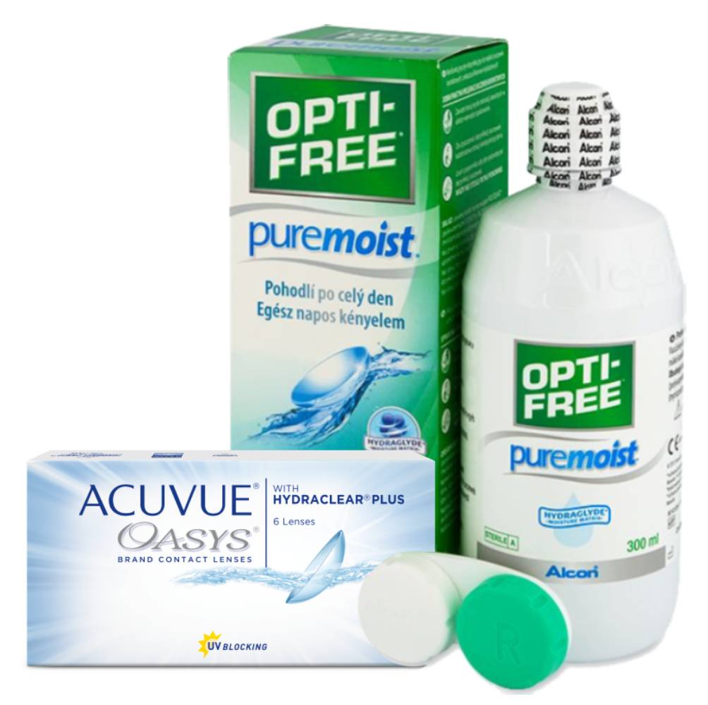 

Набор контактные линзы Acuvue Oasys 6 линз R 8.8 -7,00 + Opti-Free Pure Moist 300 мл, Oasys with Hydraclear Plus 6 линз + Opti-Free Pure Moist 300 мл
