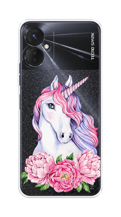 

Чехол на Tecno Spark 9 Pro "Единорог с пионами", Розовый;белый;зеленый, 301950-1