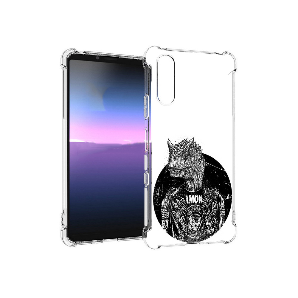 

Чехол MyPads Tocco для Sony Xperia 10 III динозавр в куртке (PT161504.223.328), Прозрачный, Tocco