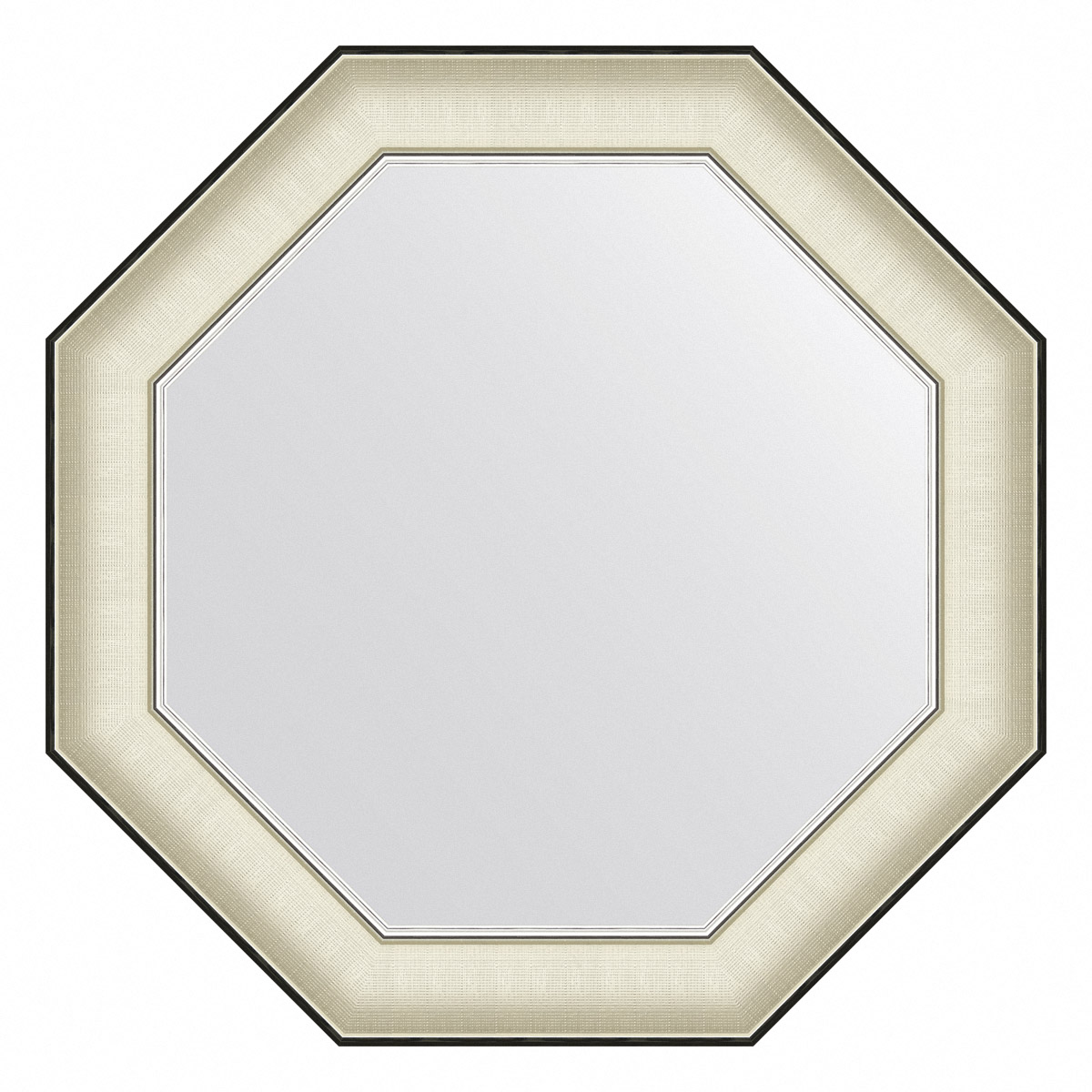 

Зеркало в раме 64x64см Evoform BY 7440 белая кожа с хромом, Серебристый, BY 7440