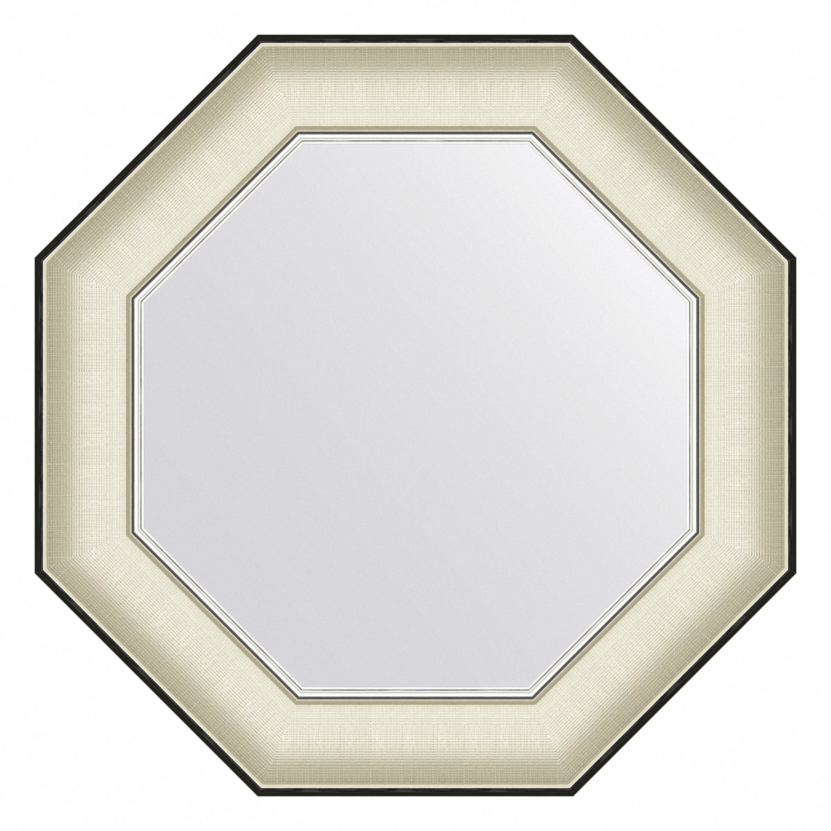 

Зеркало в раме 54x54см Evoform BY 7439 белая кожа с хромом, Серебристый, BY 7439