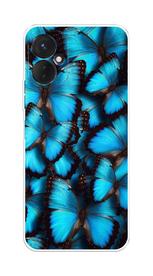 

Чехол на Tecno Spark 9 Pro "Тропическая бабочка 2", Голубой;черный, 301950-1