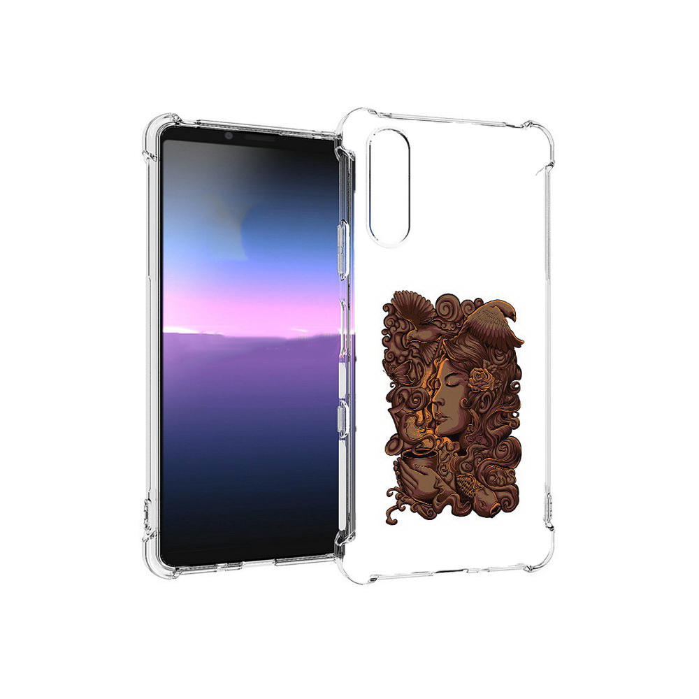 

Чехол MyPads Tocco для Sony Xperia 10 III девушка с длинными волосами абстракция, Прозрачный, Tocco