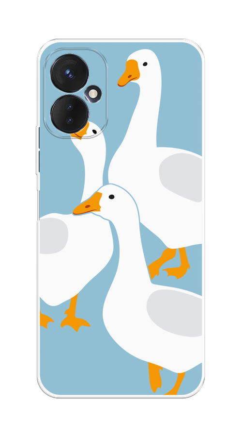 

Чехол на Tecno Spark 9 Pro "Гусиное трио", Голубой;белый;серый;желтый, 301950-1