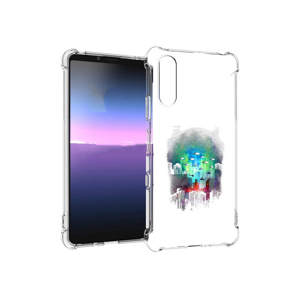 

Чехол MyPads Tocco для Sony Xperia 10 III город в свечении (PT161504.223.296), Прозрачный, Tocco