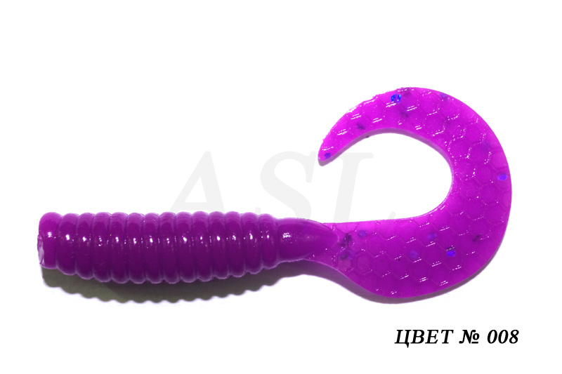 

Силиконовая приманка ASL Твистер цв. 008 L-7,5см 5шт/уп, Твистер