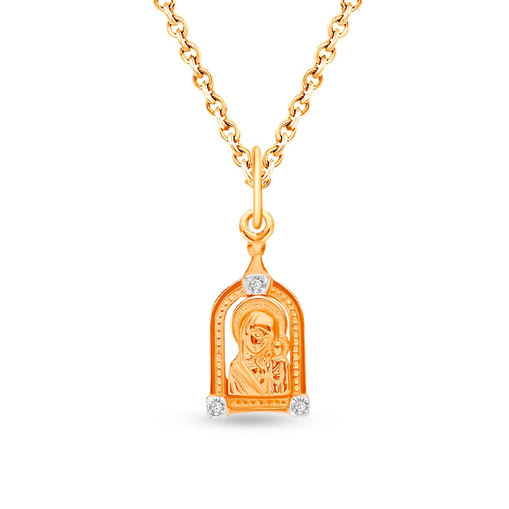 

Подвеска из красного золота 585Gold 603005336, фианит, 603005336