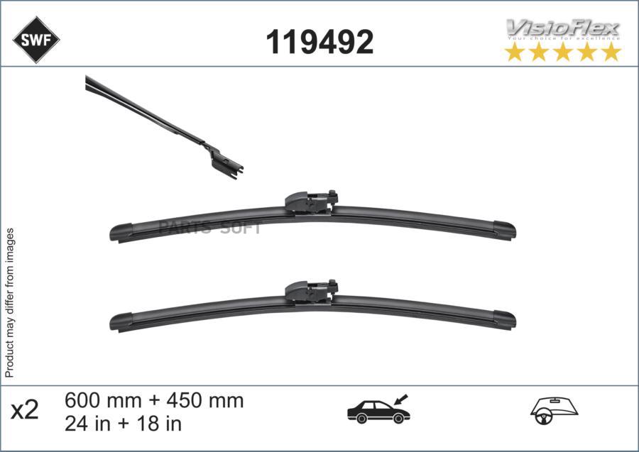 

Щетки Стеклоочистителя Visioflex Бескаркасные SWF 119492