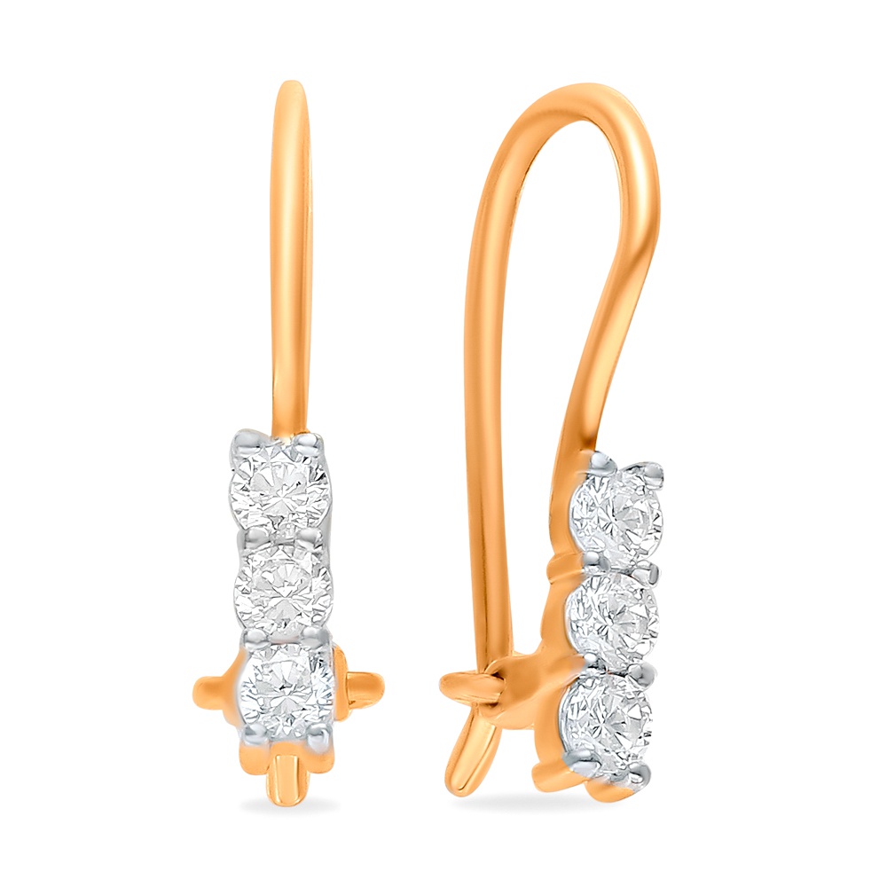 

Серьги из красного золота 585Gold 602001408, фианит, 602001408