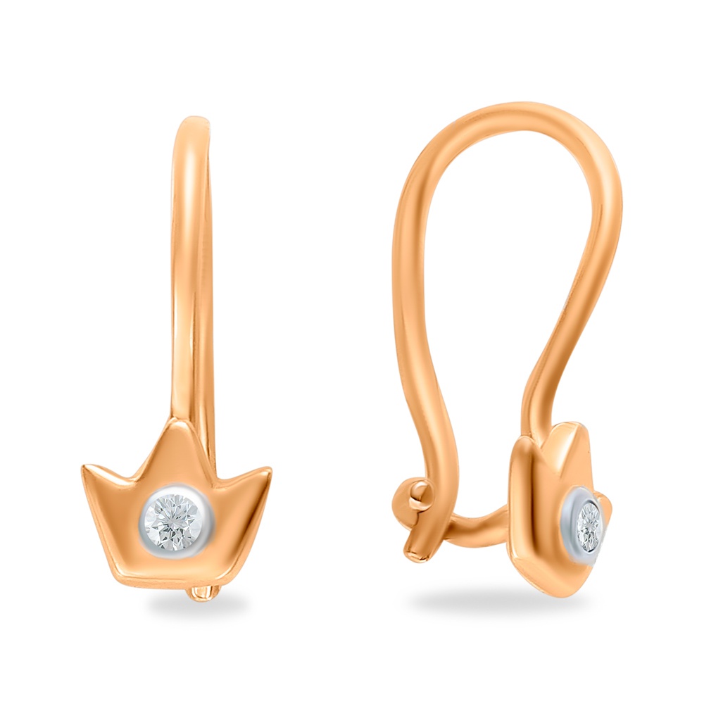 

Серьги из красного золота 585Gold 602001375, фианит, 602001375