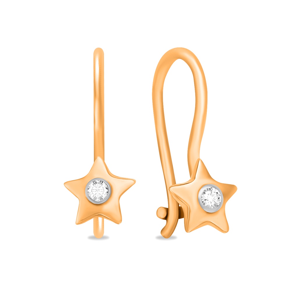 

Серьги из красного золота 585Gold 602001374, фианит, 602001374