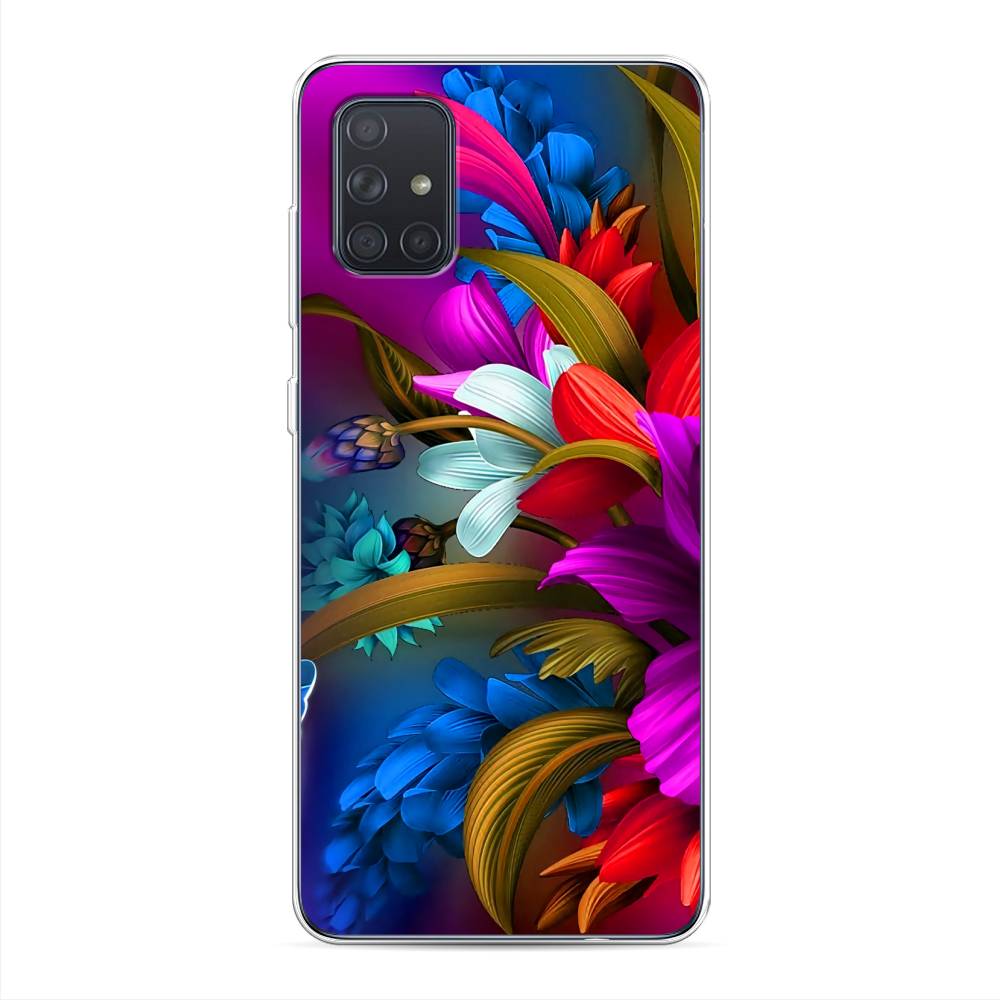 

Чехол для Samsung Galaxy A71 4G "Фантастические цветы", Фиолетовый;красный;синий, 29050-2