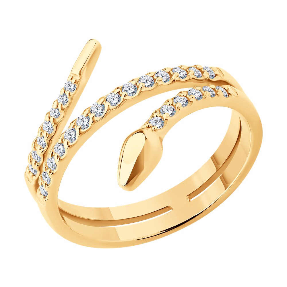 

Кольцо из золота р.  Diamant 51-110-02934-1, фианит, 51-110-02934-1