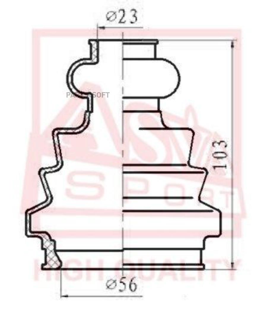 

Пыльник ШРУСа (к-кт без смазки) 23x57x100 VW TRANSPORTER V 2003-