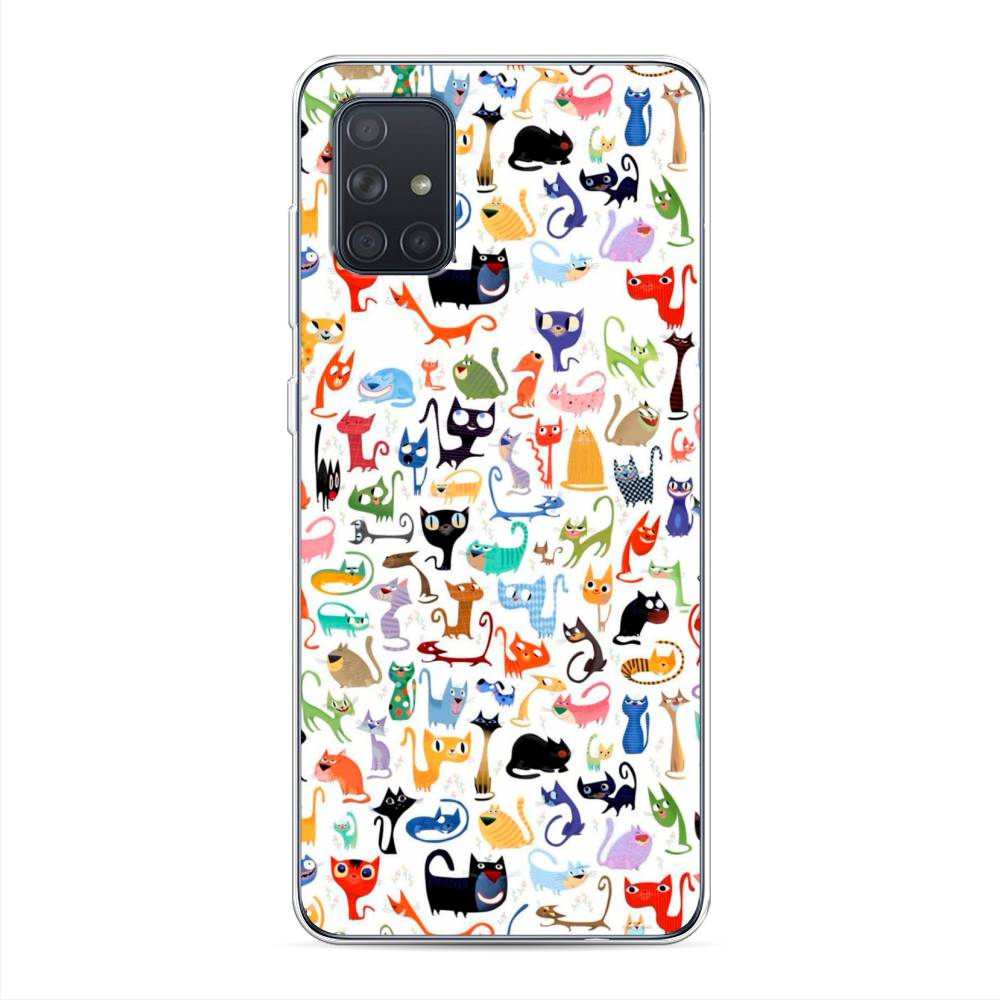 

Чехол на Samsung Galaxy A71 4G "Цветные коты", Разноцветный, 29050-1