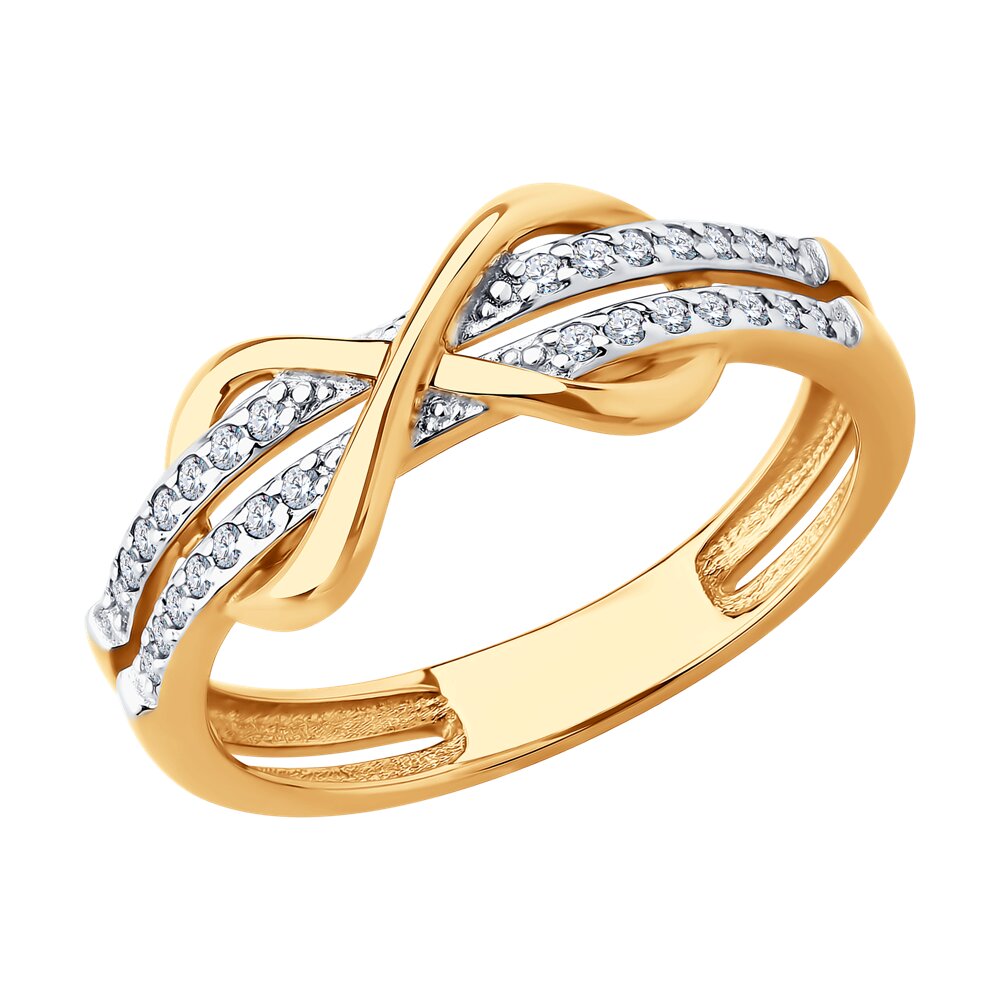 

Кольцо из золота р.  Diamant 51-110-02639-1, фианит, 51-110-02639-1