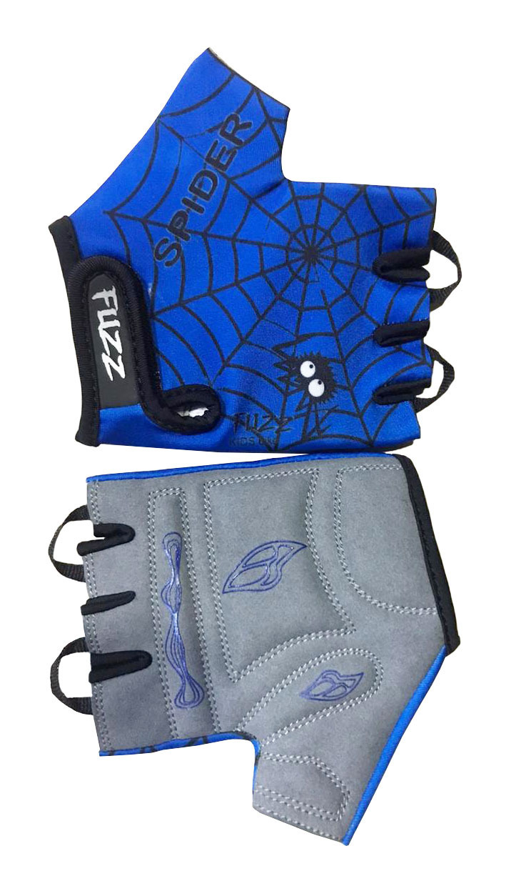 Перчатки велосипедные детские лайкра SPIDER сине-черные, размер 8/L,(для 6-8 лет), GRIP GE