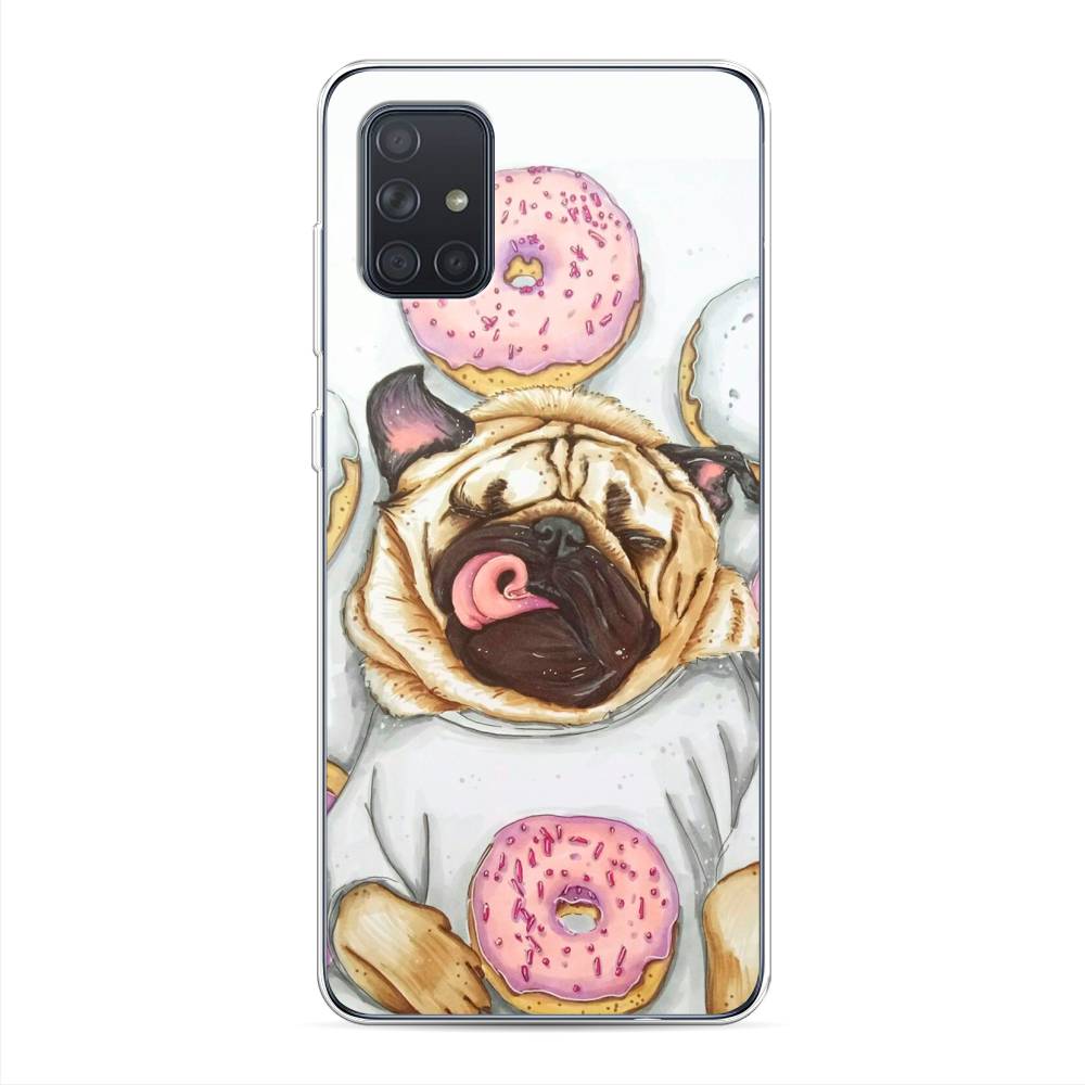 

Чехол на Samsung Galaxy A71 4G "Счастливый мопс", Розовый;бежевый;коричневый, 29050-1