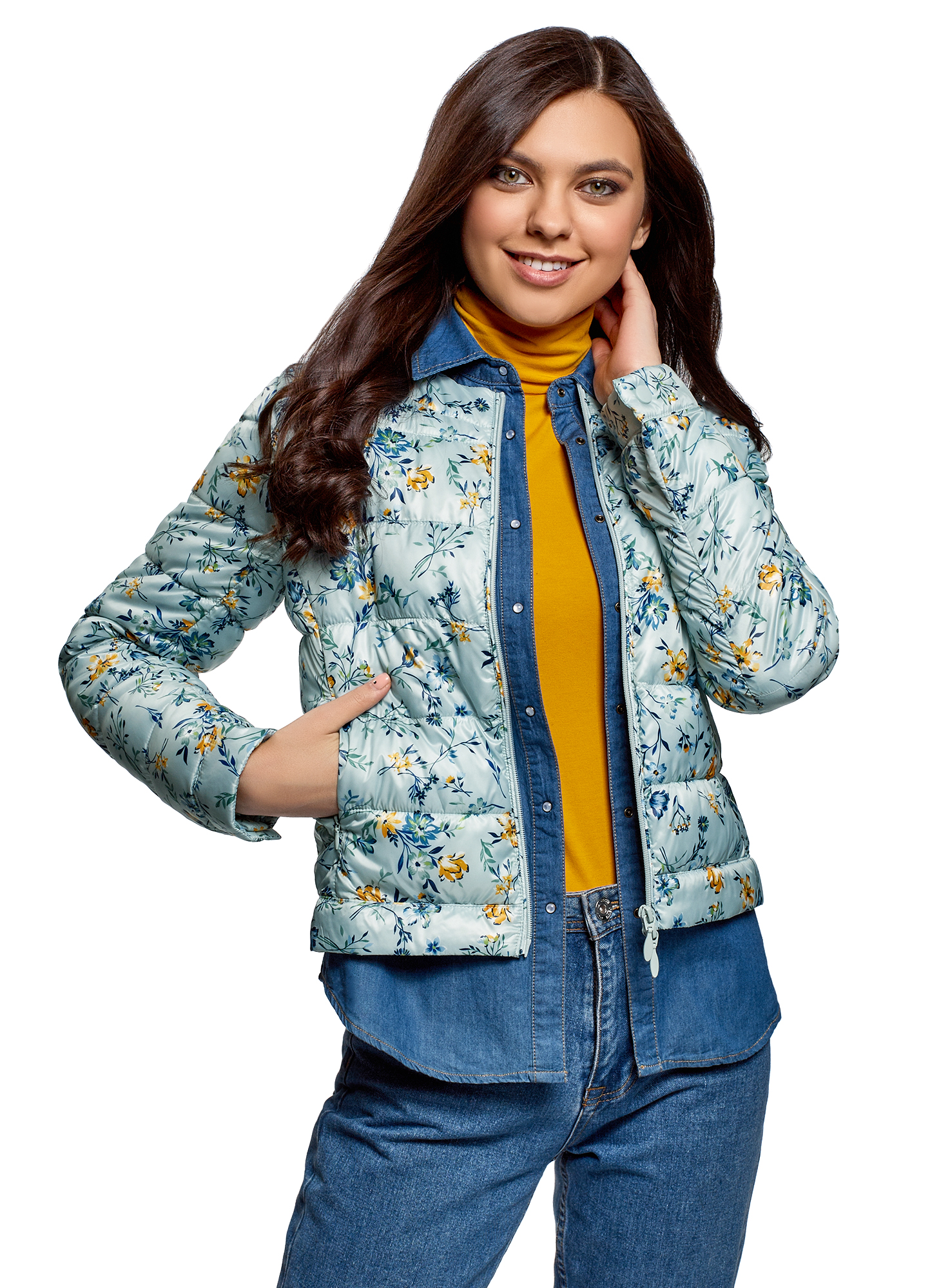 фото Куртка женская oodji 10203072b синяя 36 eu