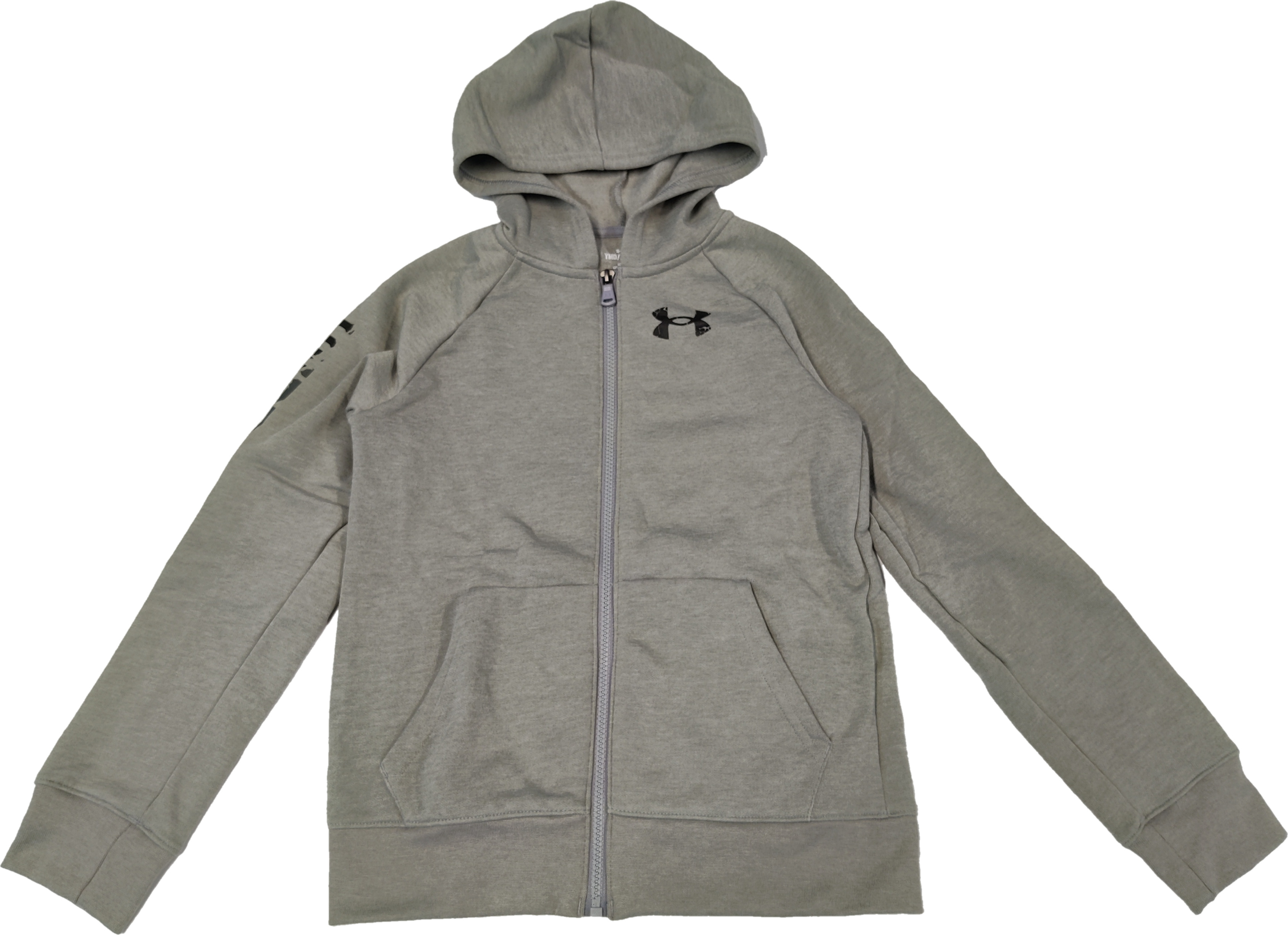 Толстовка детская Under Armour B Rival Fleece Fz Hoodie, Серый, 152