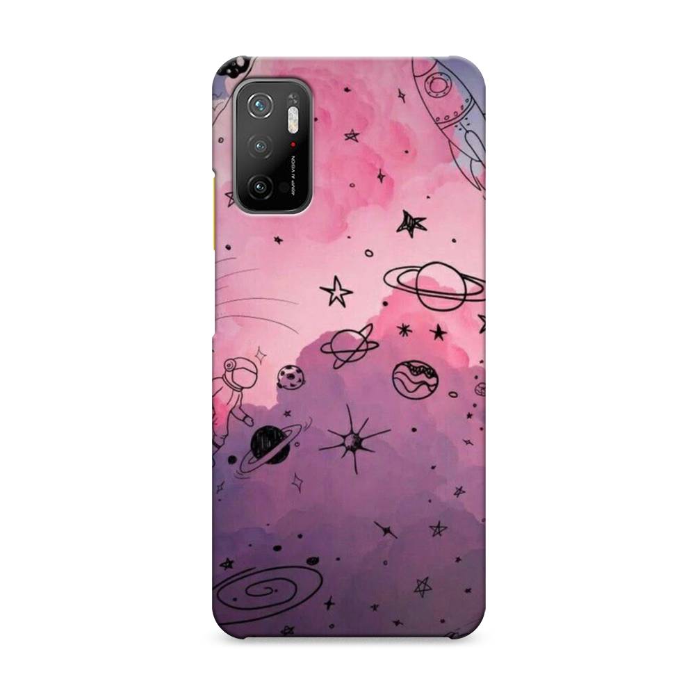 

Пластиковый чехол "Радуга планет 3" на Xiaomi Poco M3 Pro, 311020-3