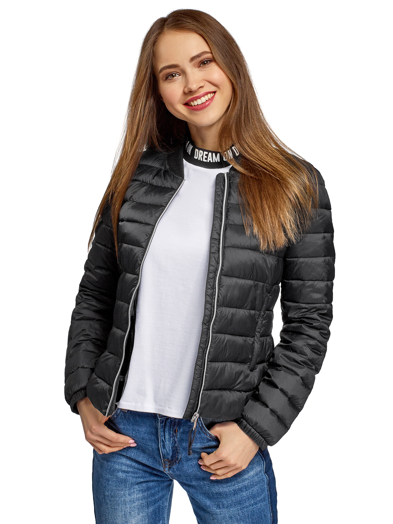

Куртка женская oodji 10203061-1B черная 36/170, Черный, 10203061-1B