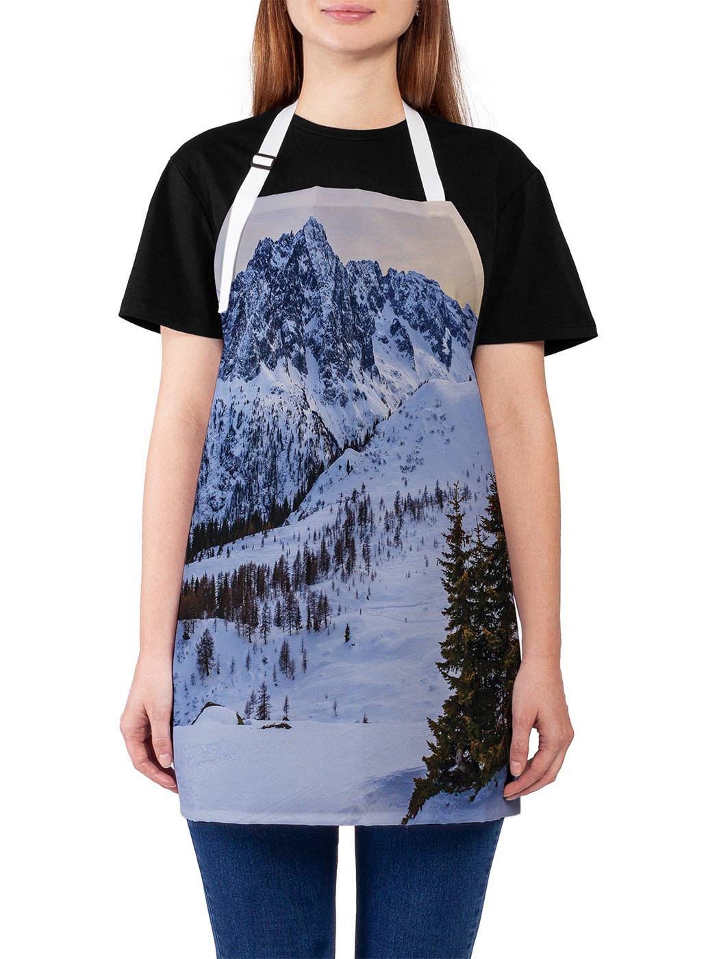 

Фартук женский JoyArty для готовки "Горные склоны", универсальный размер