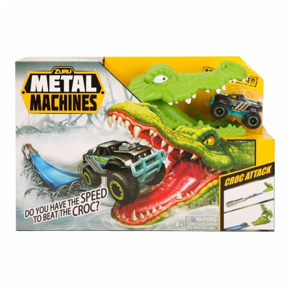 Игровой набор Zuru Metal Machines с машинкой, трек Крокодил 6718 космический песок набор с машинкой экскаватор 2 в 1 песочный 1 кг к027