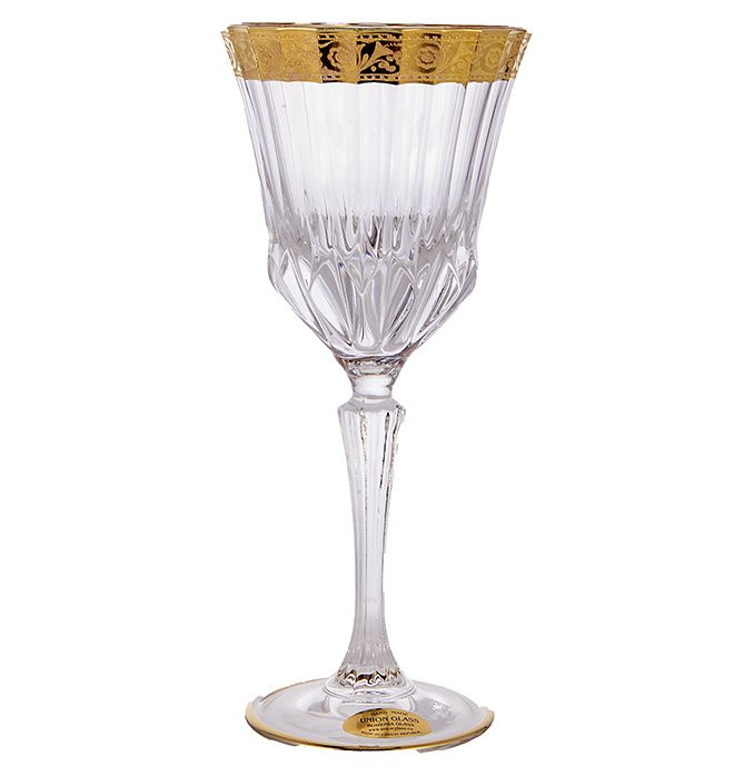фото Бокалы для красного вина 280 мл 6 шт union glass "адажио /цветочный узор /золото" / 168094