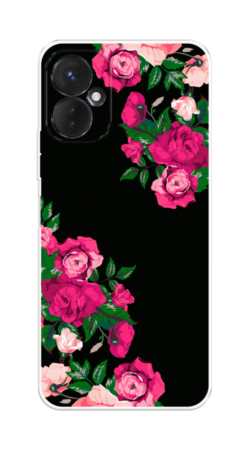 

Чехол на Tecno Spark 9 Pro "Розы фуксия", Черный;розовый;зеленый, 301950-1
