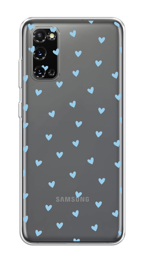 

Чехол на Samsung Galaxy S20 "Голубые сердечки паттерн", Голубой;прозрачный, 29250-1