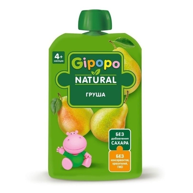 Пюре Gipopo груша с 4 месяцев 90 г